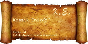 Kossik Enikő névjegykártya